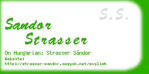 sandor strasser business card